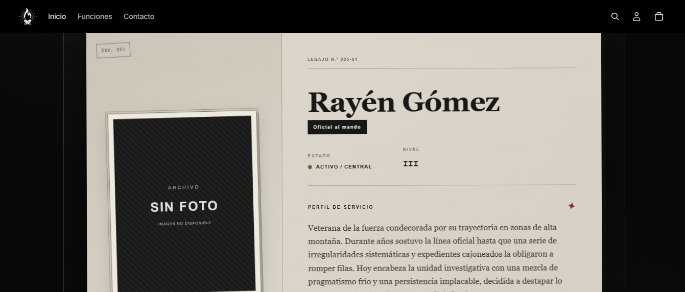 Ficha de personaje del expediente